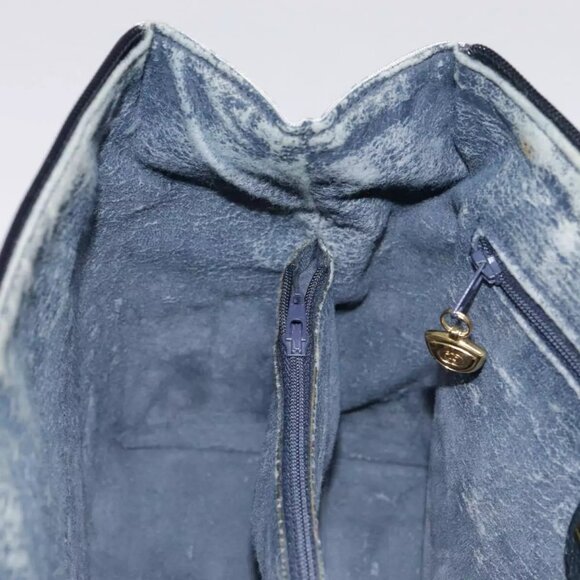 GUCCI Micro GG Supreme Hand Bag PVC Navy Gold 000 40 0207 Auth yk14683 - Picture 12 of 16